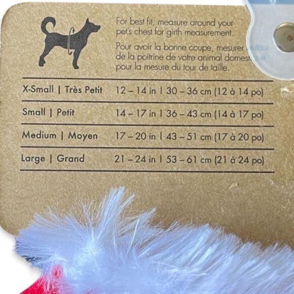 Pup Crew Fur Trimmed Santa’s Helper Red & White Knit  Velour Pet Pajamas NWT SM - Picture 8 of 8